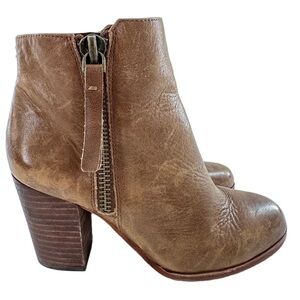 Gianni Bini ankle booties size 6.5 brown leather zip down western rodeo boots